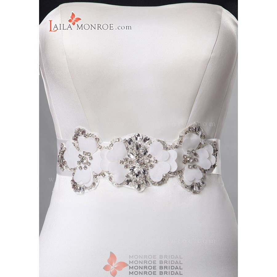 Beaded Bridal Belt with Flower Shapes