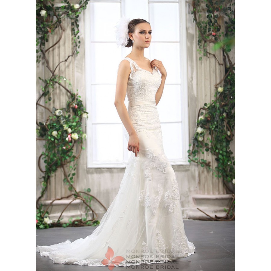 sheath column wedding dress